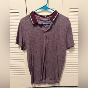 Express Men’s Heathered Maroon Polo with Contrast Collar